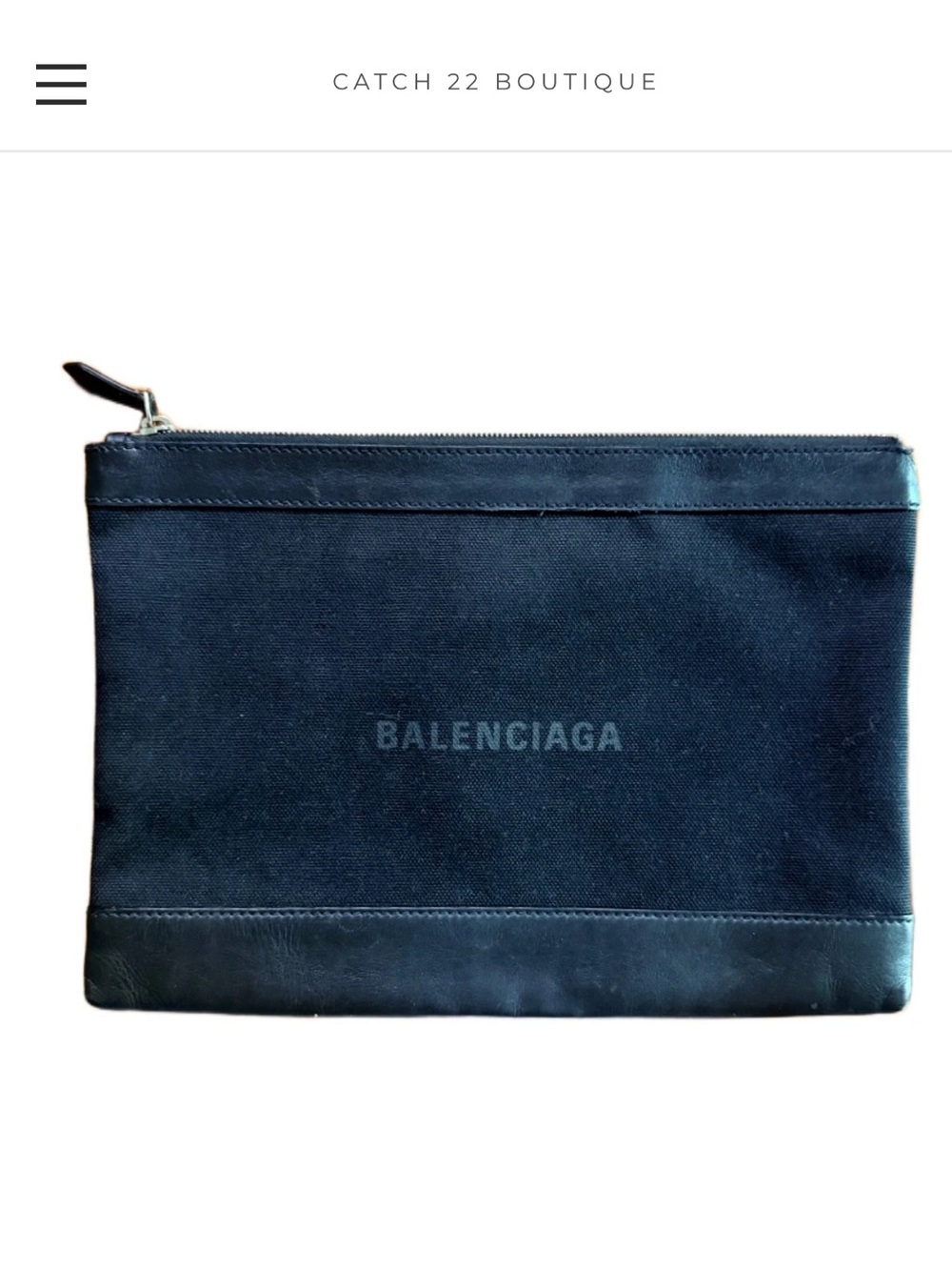 Balenciaga Black Zip Pouch/Clutch